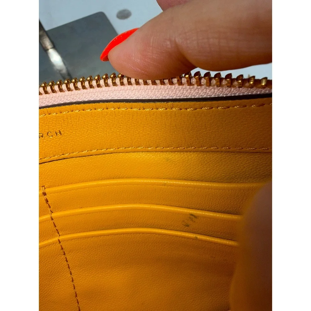 Tory Burch Floral Leather Crossbody Bag with Yellow Pocket and Tassel Charm